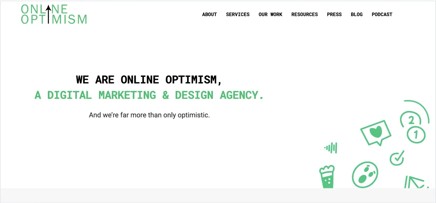 Online Optimism digital healthcare agency